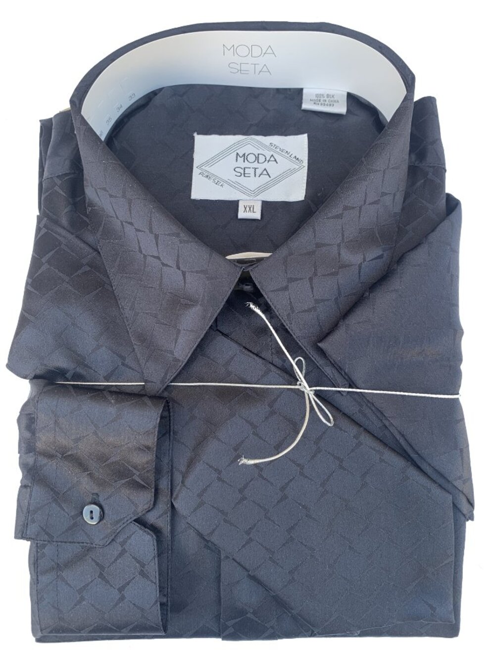 Moda Seta Steven Land Pure Silk Dress Shirt Three Piece (Shirt, Tie and Hankey)
